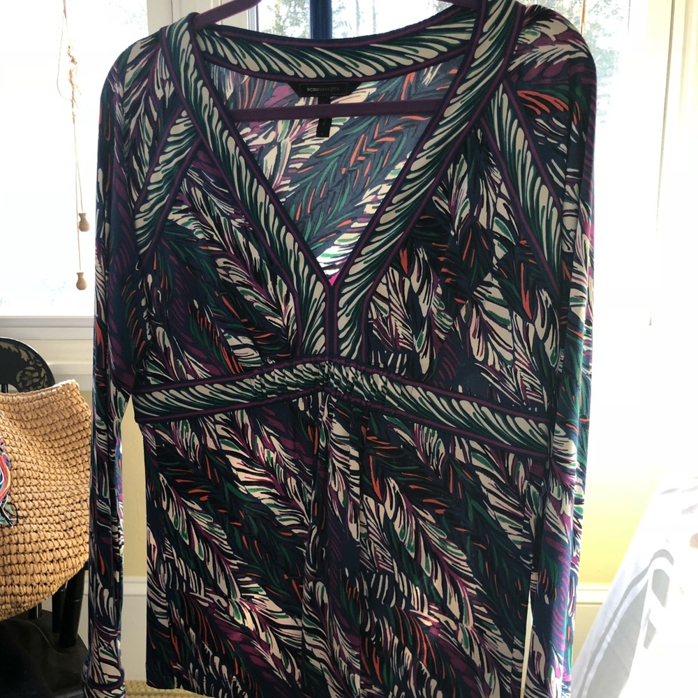 Long sleeve colorful blouse